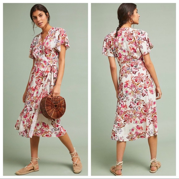 anthropologie wrap dress